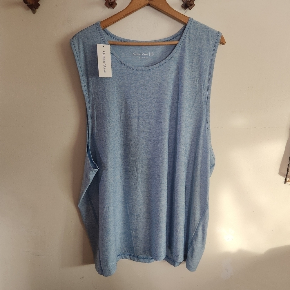 NWT Outdoor Voices All Day Tank Top Lightweight Stretch Blue XXXL 3X